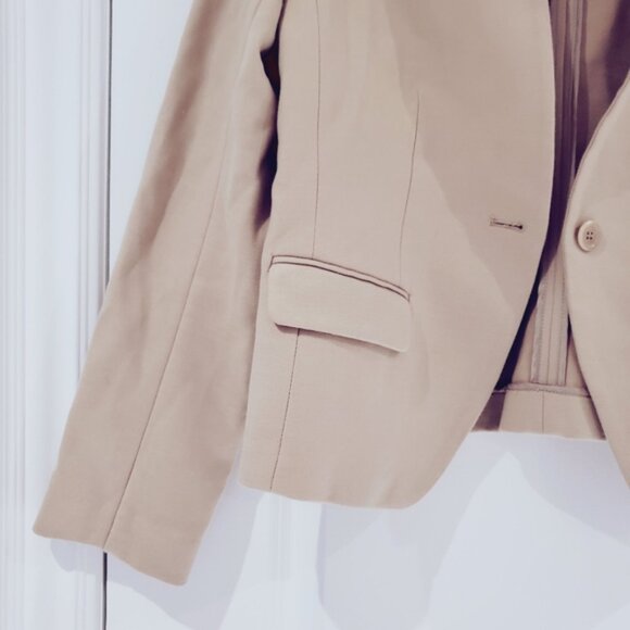 NWT TALBOTS Camel Curved Stand Collar Blazer - Picture 3 of 10